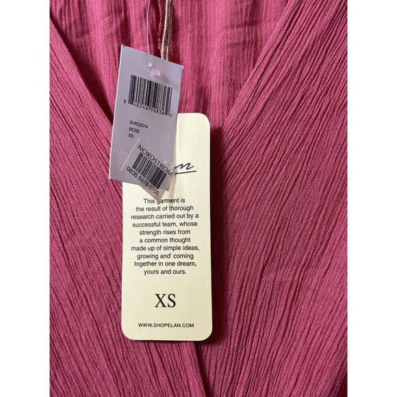 Elan NWT Wrap Sleeveless Maxi Cover Up Textured V-neck Dress‎ Solid Rose Pink S - Picture 3 of 6